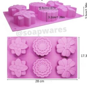 Floral-patterned 6-cavity Silicone Mold
